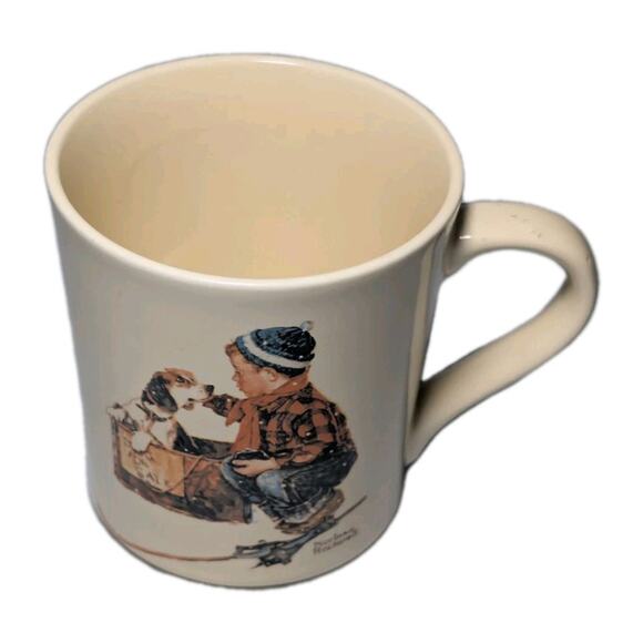Vintage 1986 Norman Rockwell Mugs 2-Piece Set “A Boy and His Dog” Coffee Mug - Picture 4 of 5